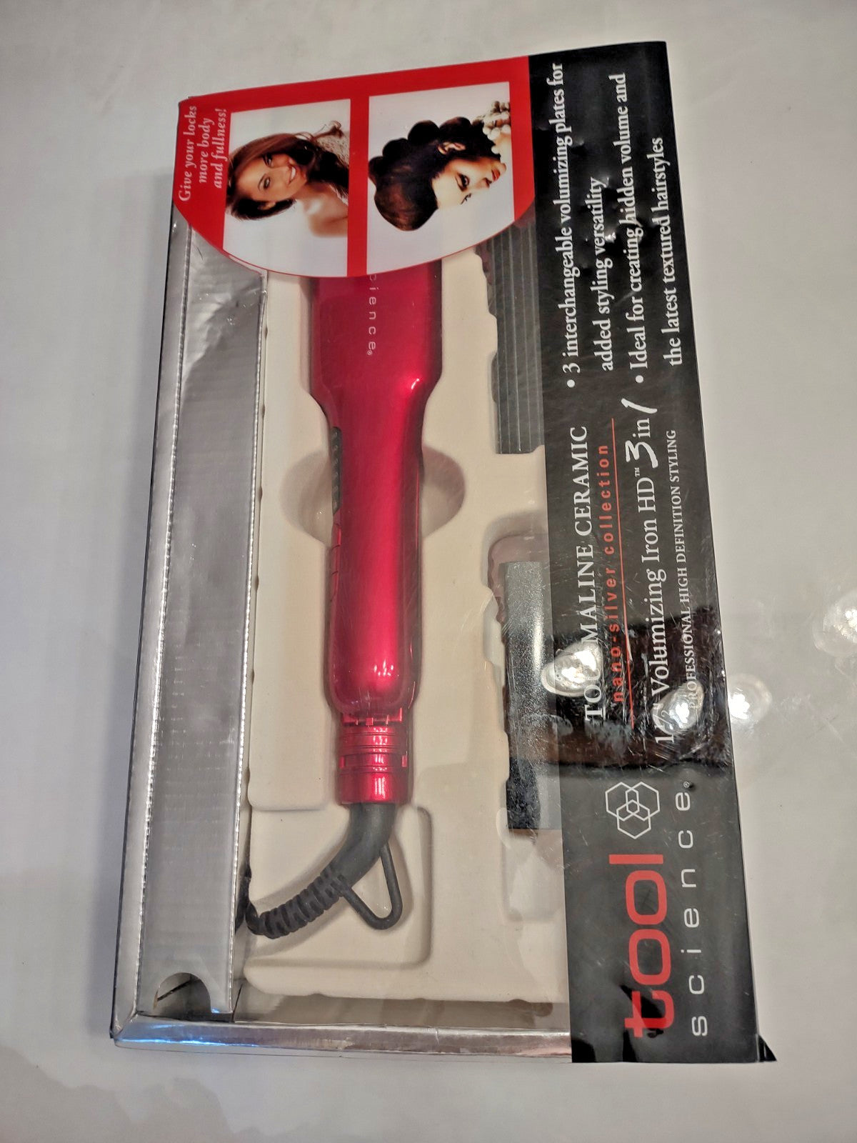 Tourmaline Ceramic Interchangeable Hair Styling Iron – 1.5 Inch Curl/Straighten