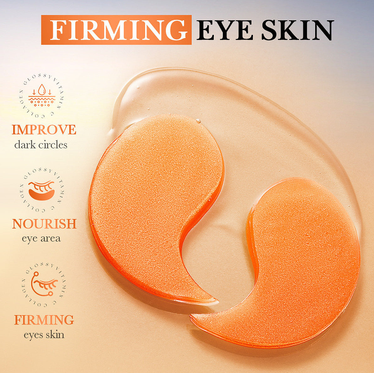 Hyaluronic Acid Retinol Vitamin C Eye Mask Set - 80 Pcs, 100g Moisturizing Under-Eye Care