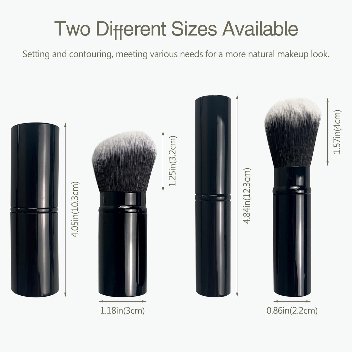 Retractable Kabuki Makeup Brush Angled Travel Powder Blush Brush