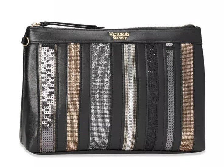 Victoria's Secret Glitter Mesh Cosmetic Bag - Travel & Makeup Pouch