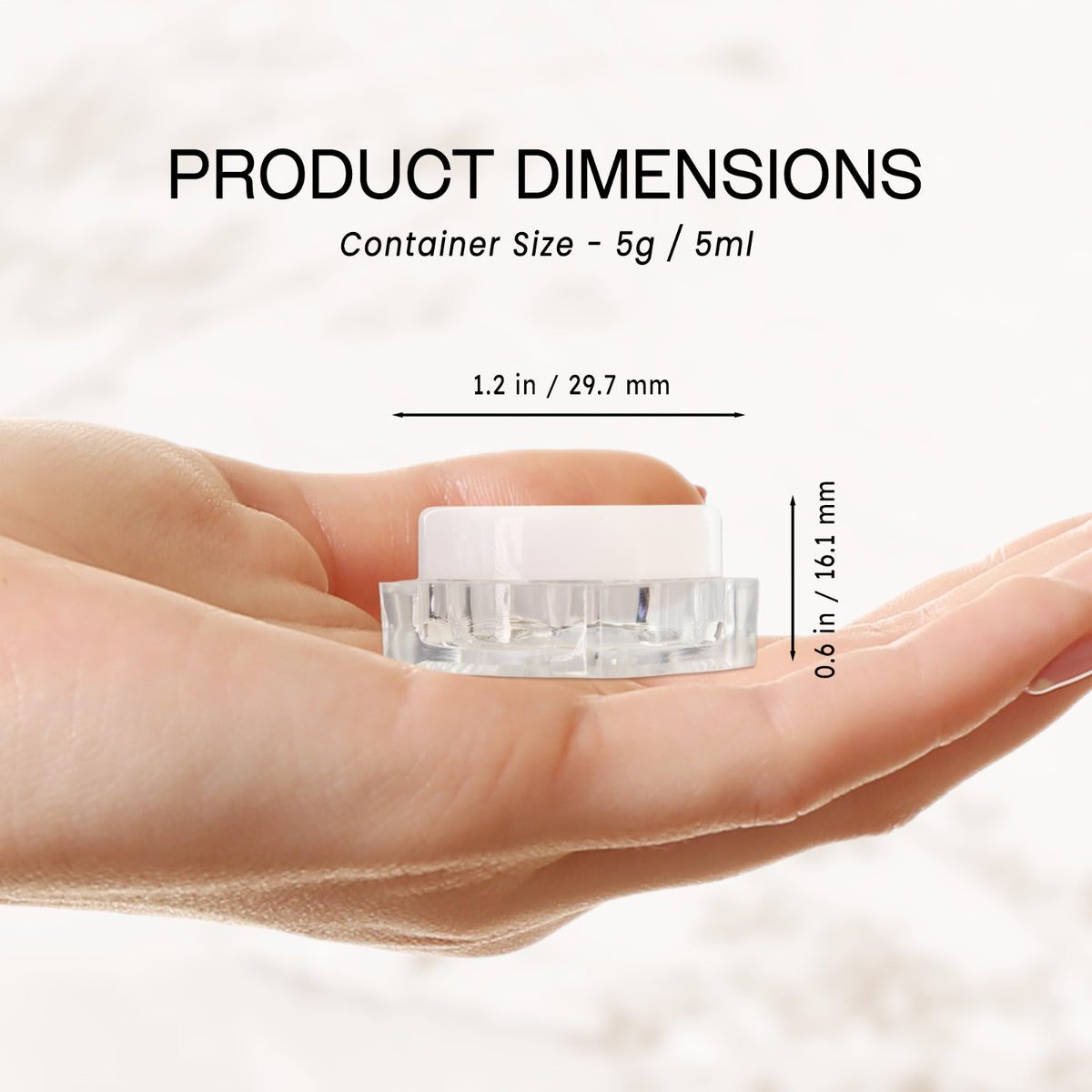 Reusable 5G/5ML Square Clear Jars with Lids for Cosmetics & Lip Balm