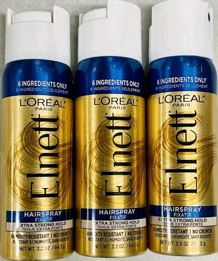 Elnett Satin Extra Strong Hold Hair Spray Travel Size 3 Pack - 2.2 Oz Each