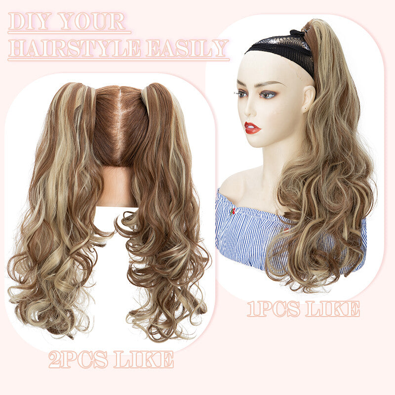 Real Wavy Claw Clip-In Ponytail Hair Extension Extra Thick Synthetic Hair