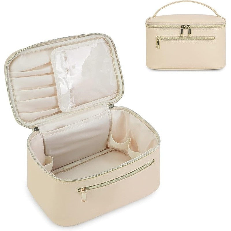 Travel Makeup Organizer Case with Padded Interior and Clear Cover - Women Gift