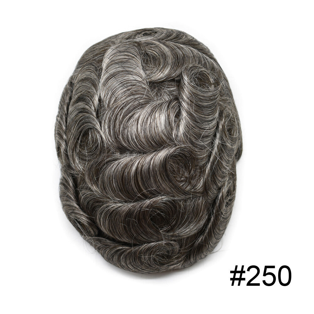 Full Poly Thin Skin Human Hair Toupee for Men - Durable, Invisible, Customizable