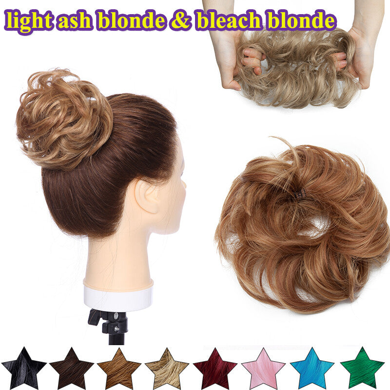 Large Curly Messy Bun Hair Piece Scrunchie for Thick Hair Updo Extensions