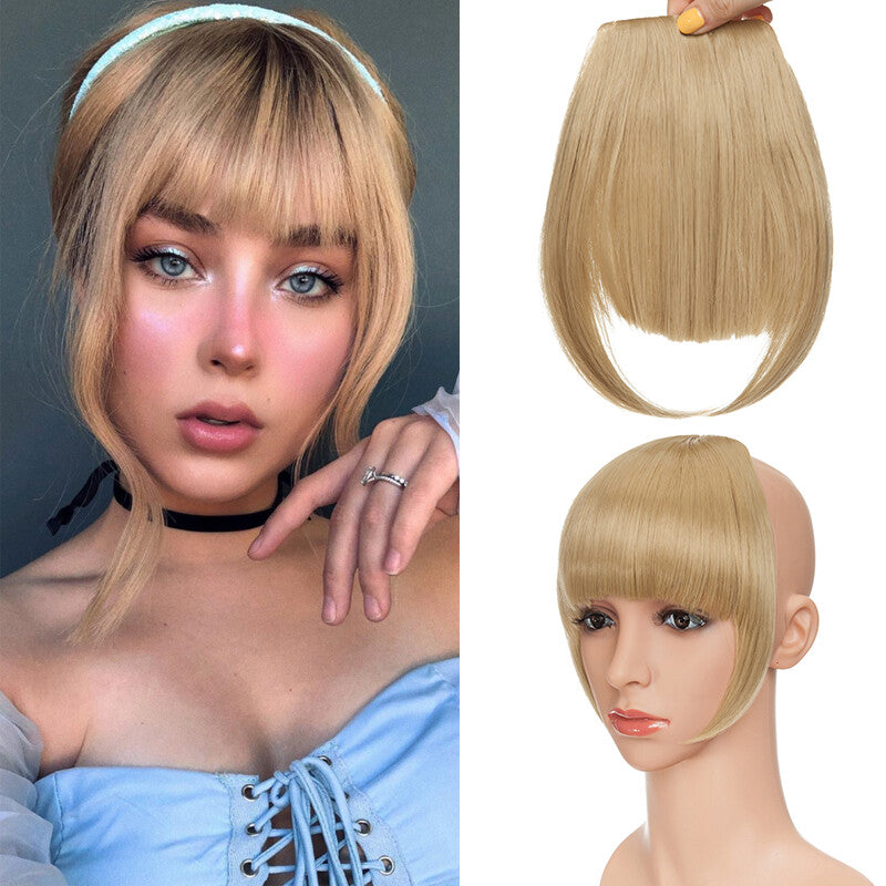 Clip-In Hair Bangs Extensions - Wispy, Natural, 9-inch Styles