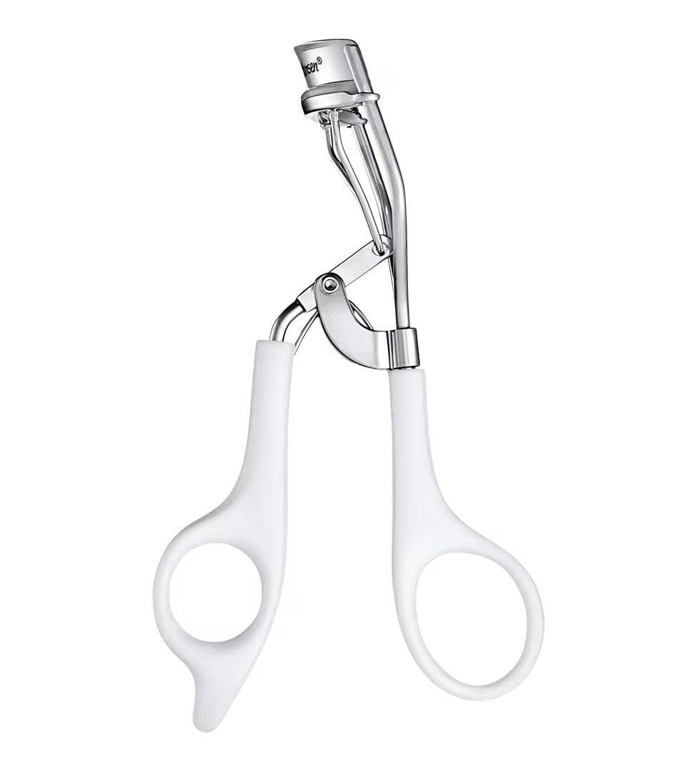 Eyelash Curler Set - Precision Metal Eyelash Curlers with Refill Pads, White