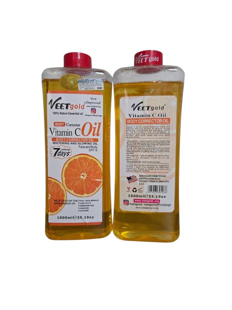 Vitamin C Body Corrector Oil with SPF 15 - Brightening & Sun Protection - 2pcs 1000ml