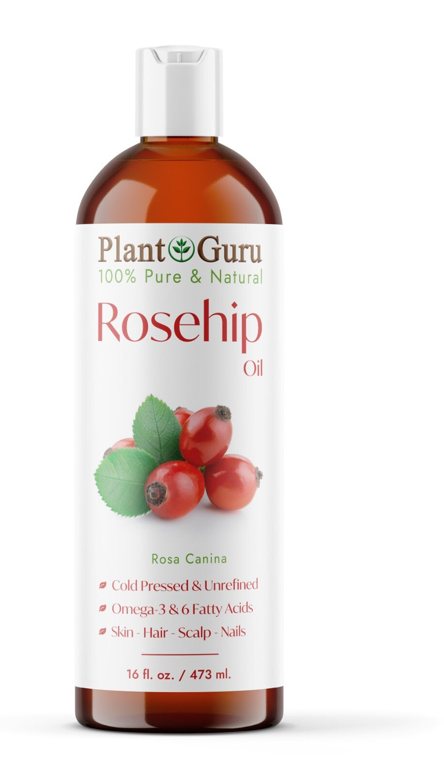 Pure Cold Pressed Rosehip Seed Oil for Skin & Hair - Unrefined Natural Moisturizer