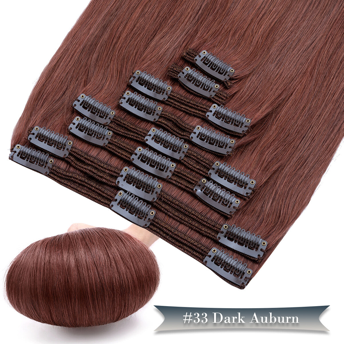 Double Weft Clip-In Human Hair Extensions Full Head - Thick & Tangle-Free