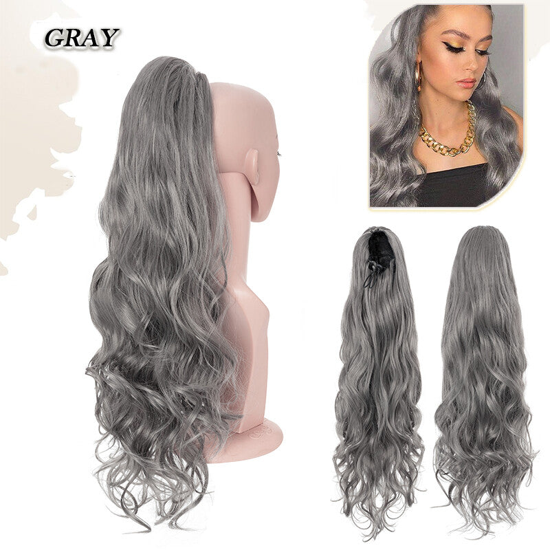 Drawstring Ponytail Hair Extension with Layered Wavy Texture - Thick & Natural-Looking