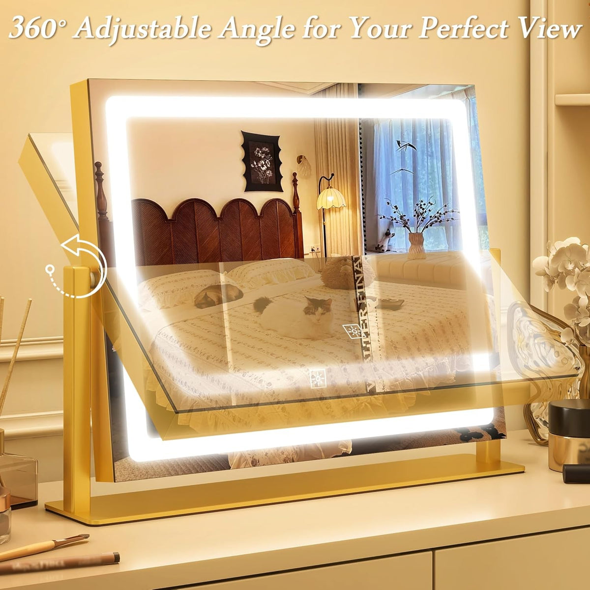 12x16 LED Lighted Makeup Mirror with Dimmable Brightness & 3 Color Modes