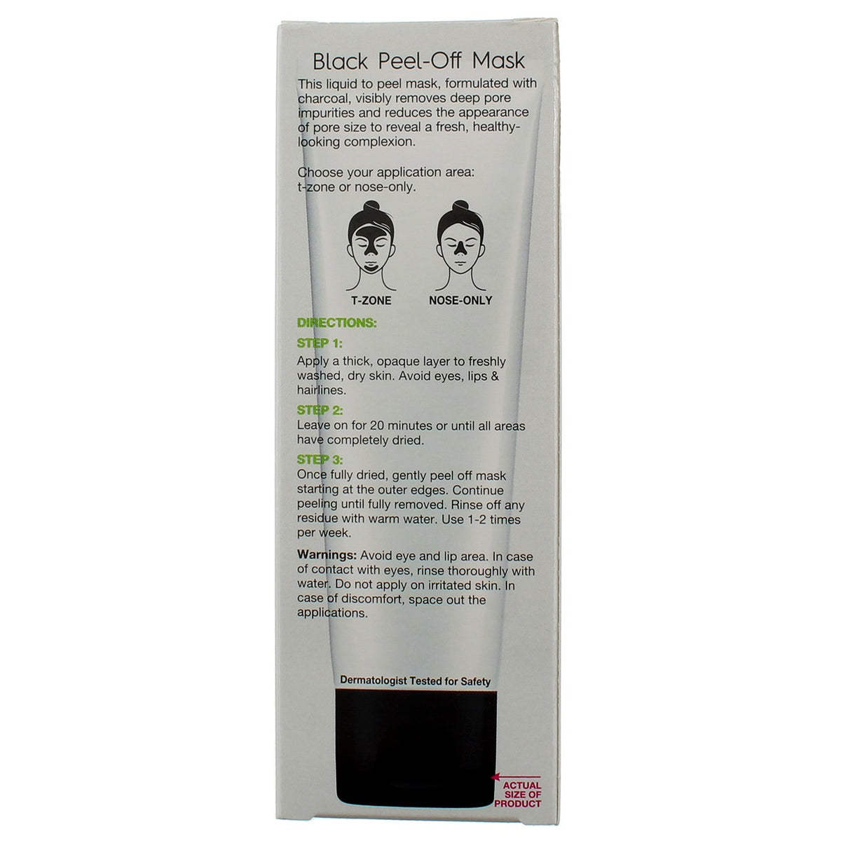 Black Peel-Off Face Mask with Charcoal for Deep Pore Cleansing - 1.7 fl oz, 2 Pack