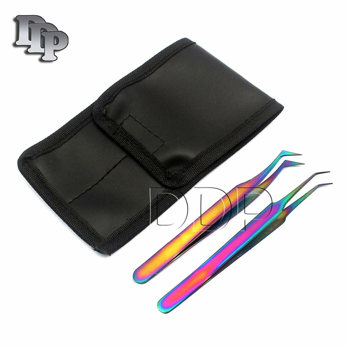 Multi Titanium Eyelash Extension Tweezers Set – Semi-Angled & Straight