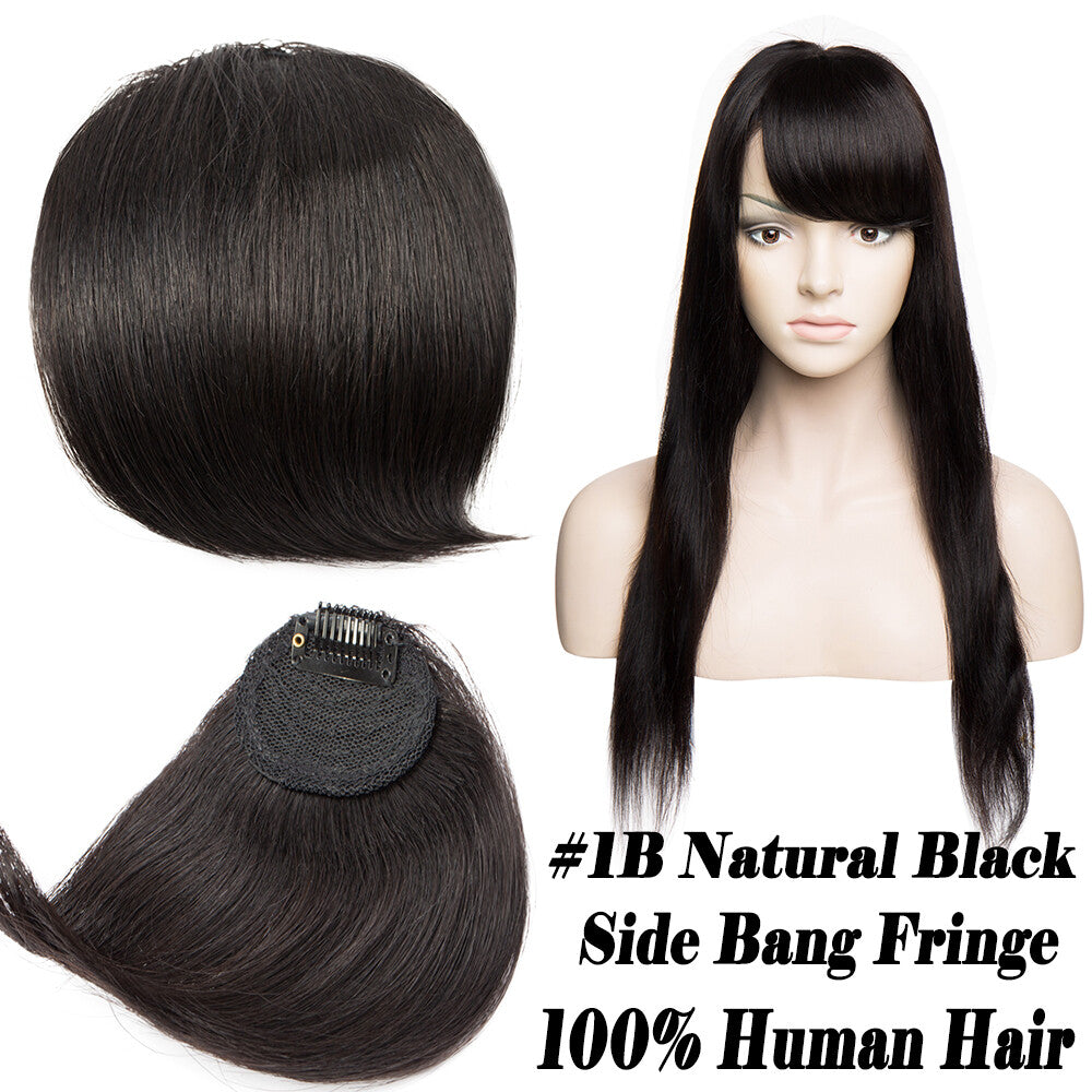 Human Hair Clip-In Bangs Topper with Remy Hair for Natural Look