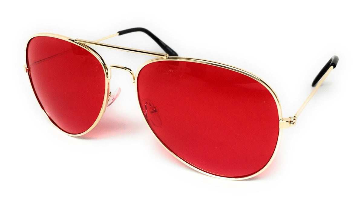 Unisex Aviator Sunglasses with Mirrored or Color Lenses - Metal Frame UV Protection