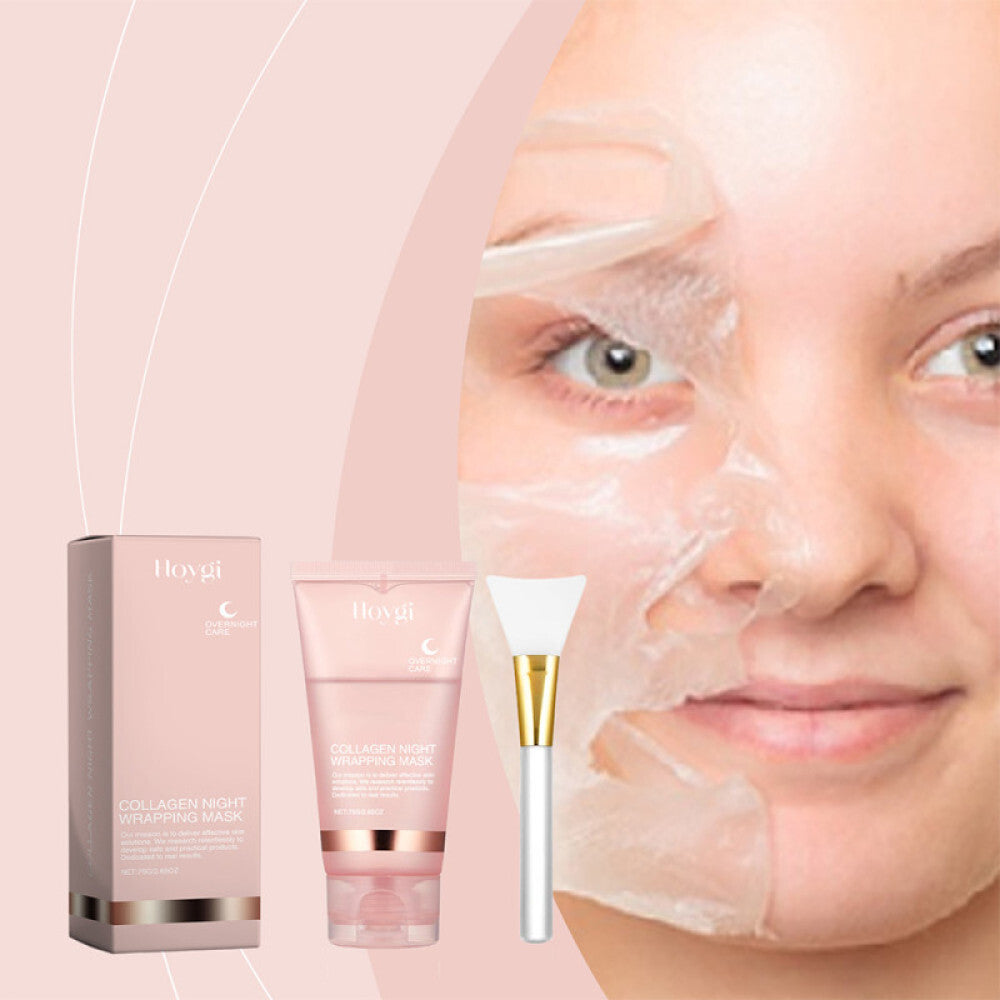 Collagen Night Sleeping Mask 75ml - Hydrating Wrap with Brush