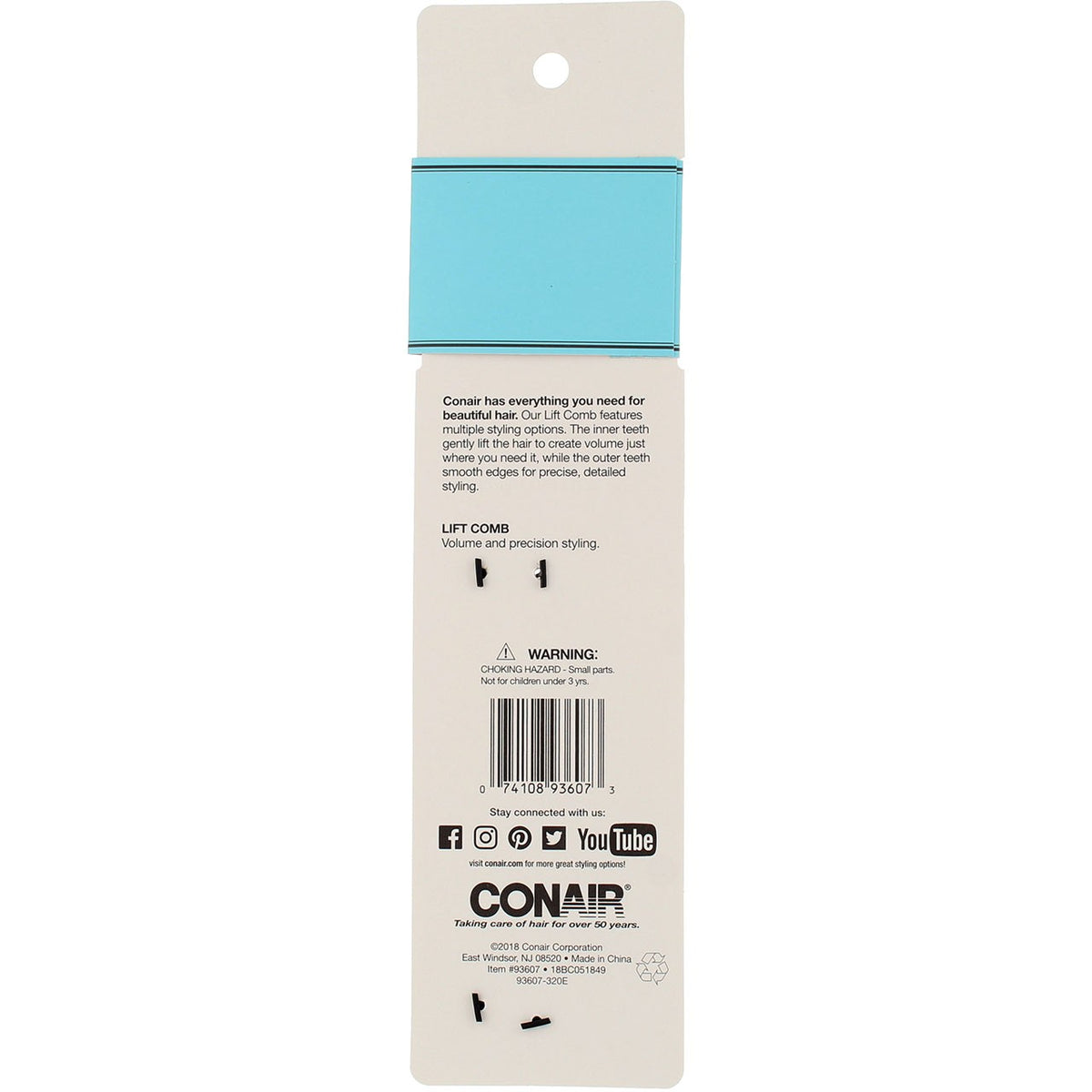 Conair Lift & Style Hair Comb Pack - Volumizing Styling Tool for Hair