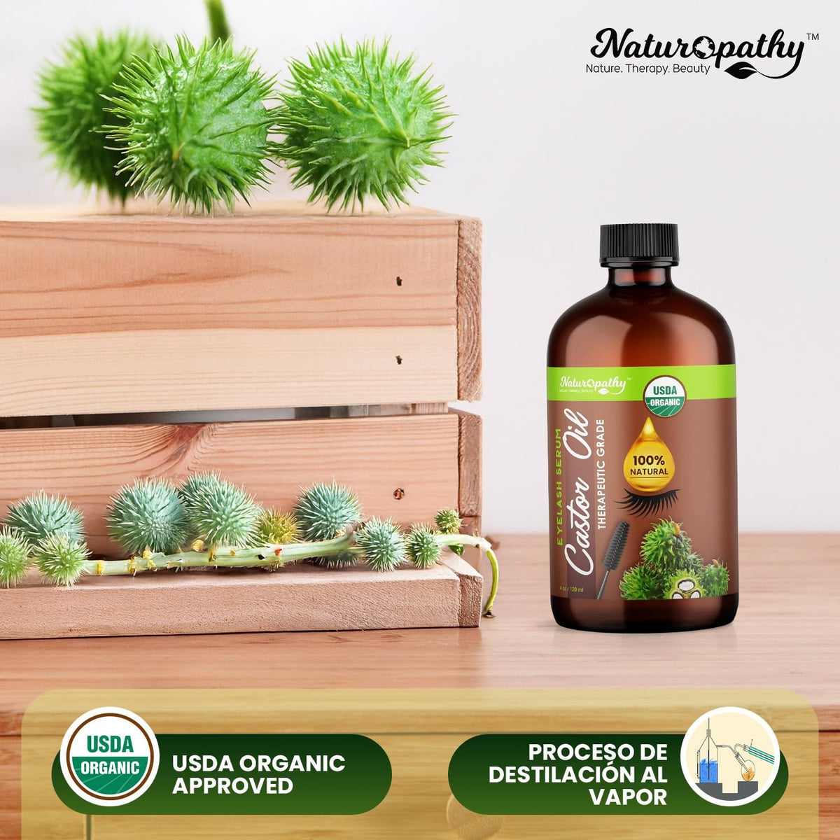 USDA Organic Castor Oil 4oz - Pure Natural Hair & Skin Moisturizer