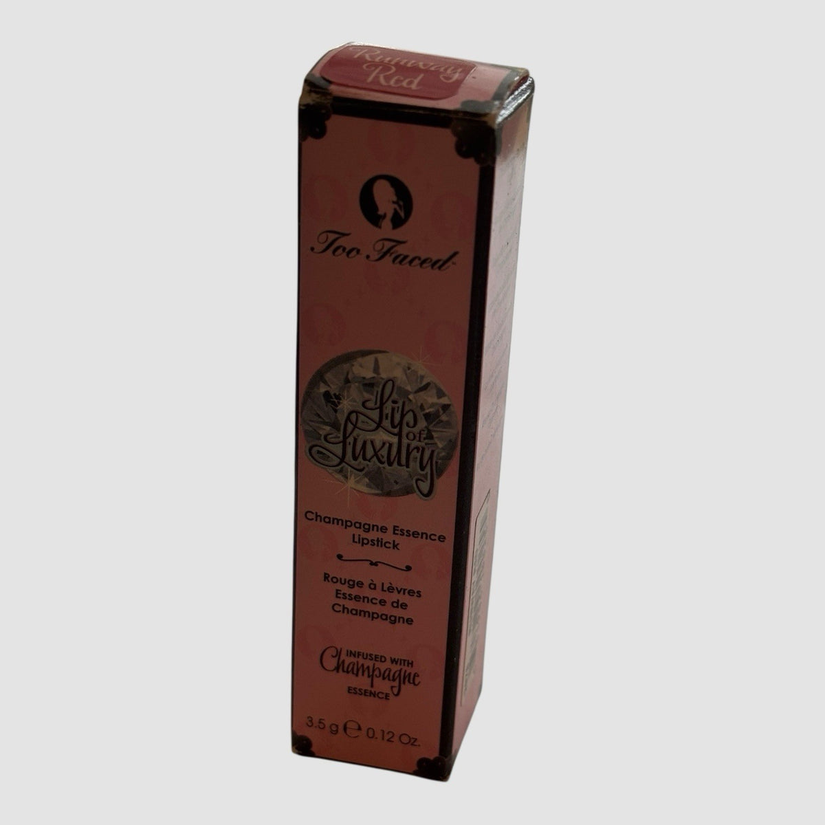 Lipstick in Runway Red - Champagne-Infused Luxury Lip Color 0.12 oz
