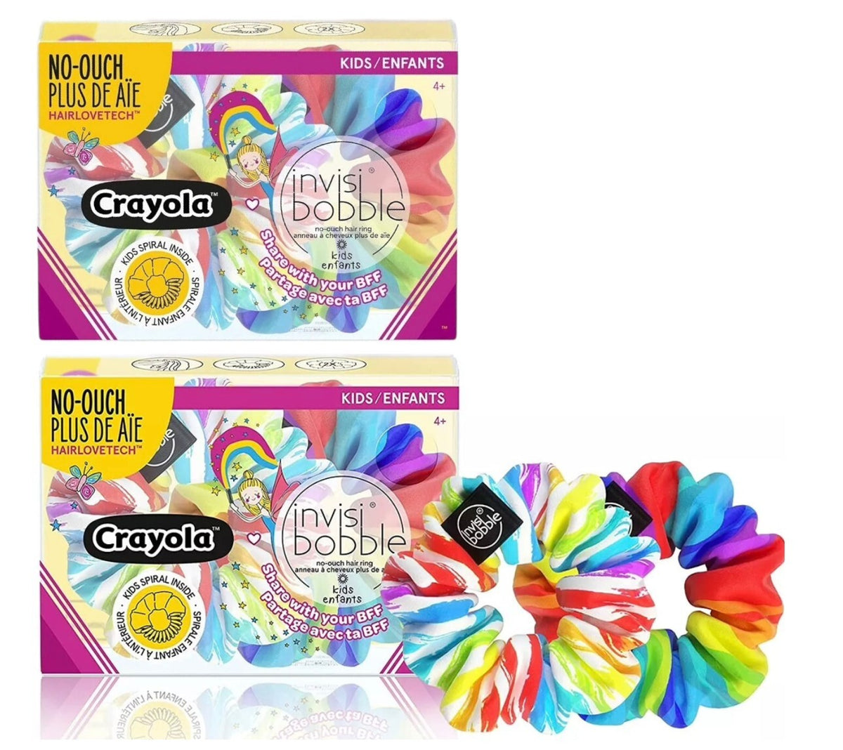 Lot of 2 Invisibobble Kids' Sprunchie Spiral Hair Ring - Crayola