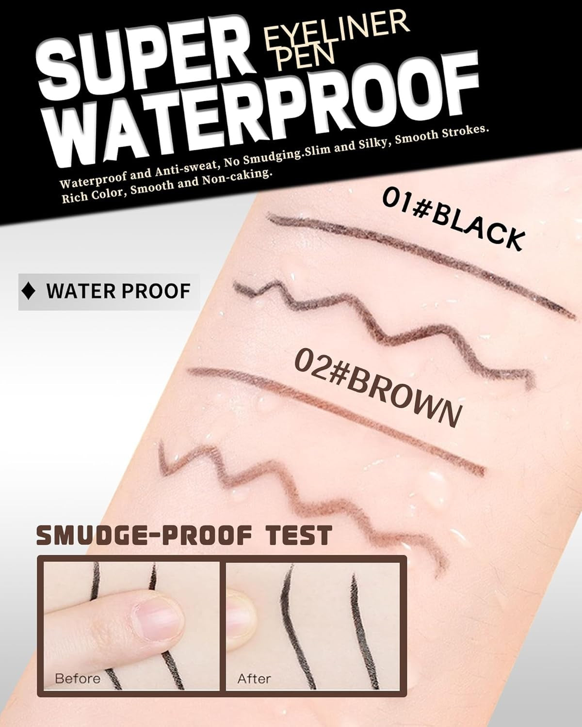 Waterproof Gel Eyeliner Pencil for Mature Women - Long Lasting, Smudge-Proof