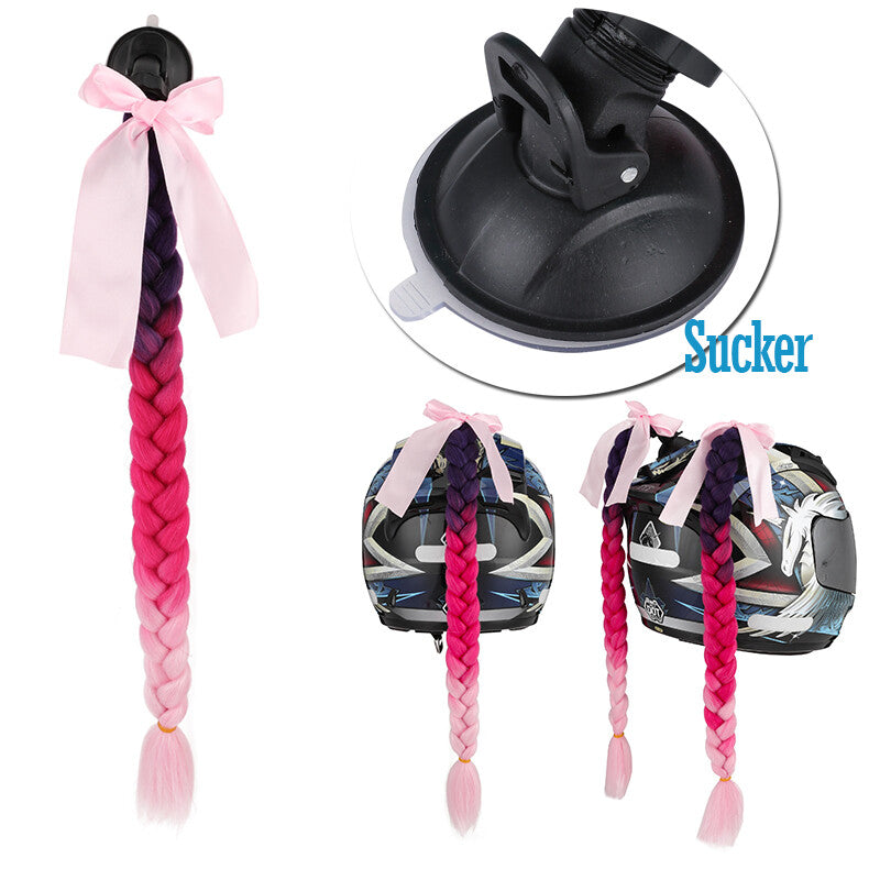 Helmet Ponytail Hair Extensions for Motorcycle Helmets - Braids & Twists