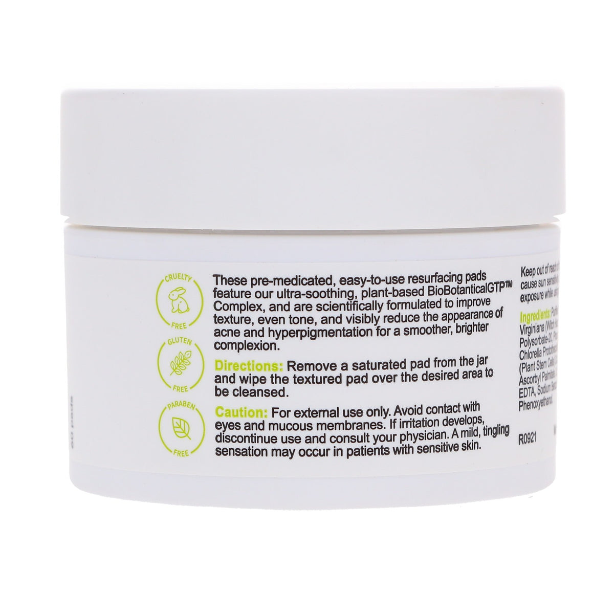 Glycolic Acid Resurfacing Peel Pads 20% - Exfoliating Skin Care, 60 Count