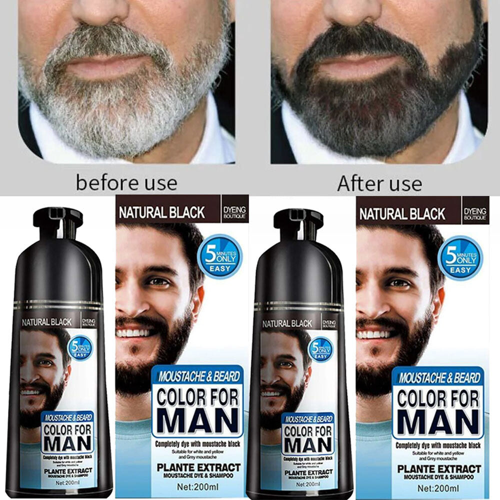 Beard Dye Shampoo Black - 2 Pack, 200ml