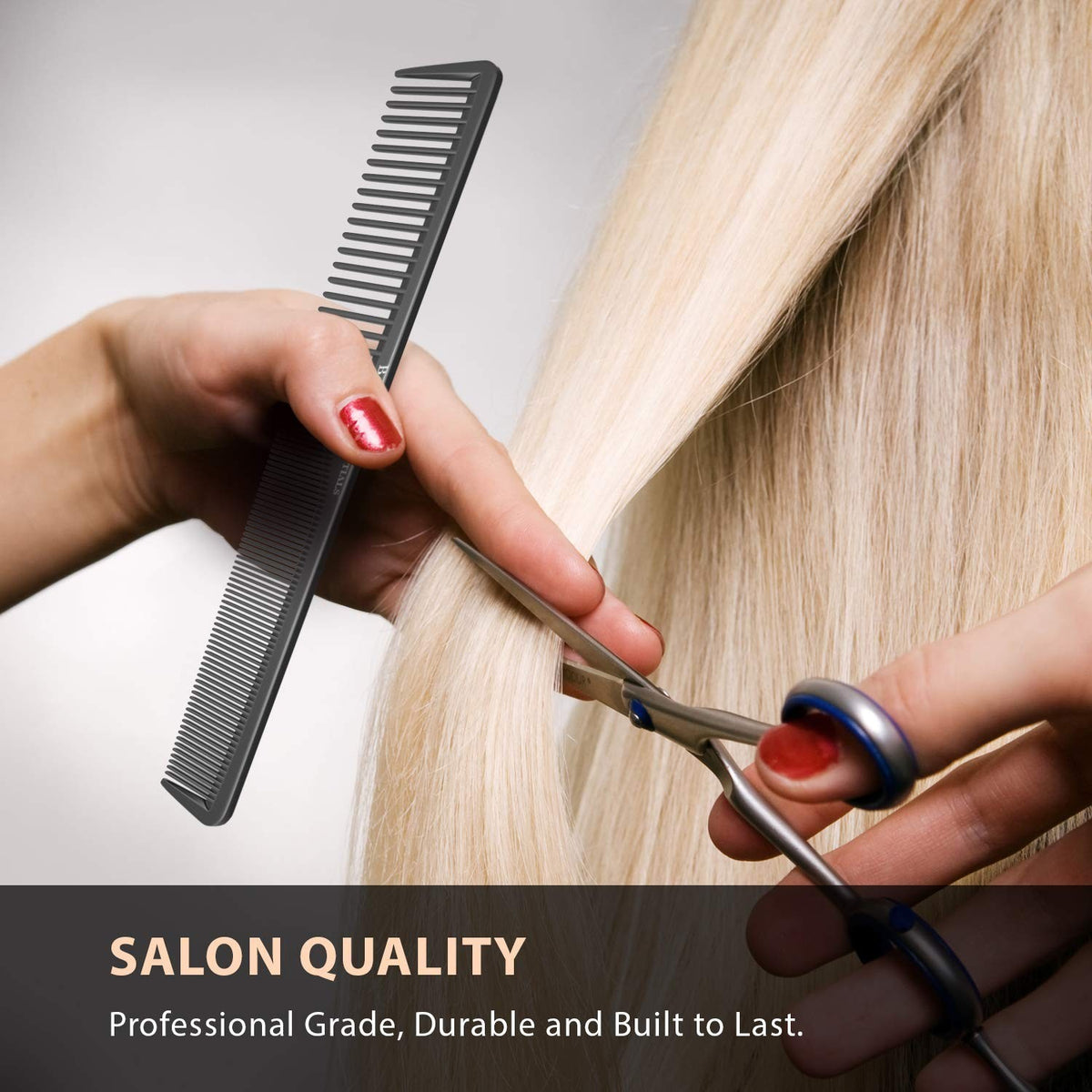 7-Inch Carbon Fiber Anti-Static Styling Comb Heat-Resistant for All Hair Types