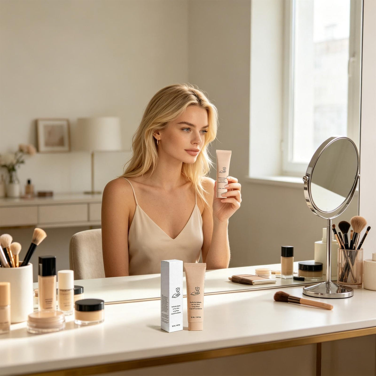 Color Changing SPF 50 Foundation for Mature Skin 30ml - Light, Buildable Coverage