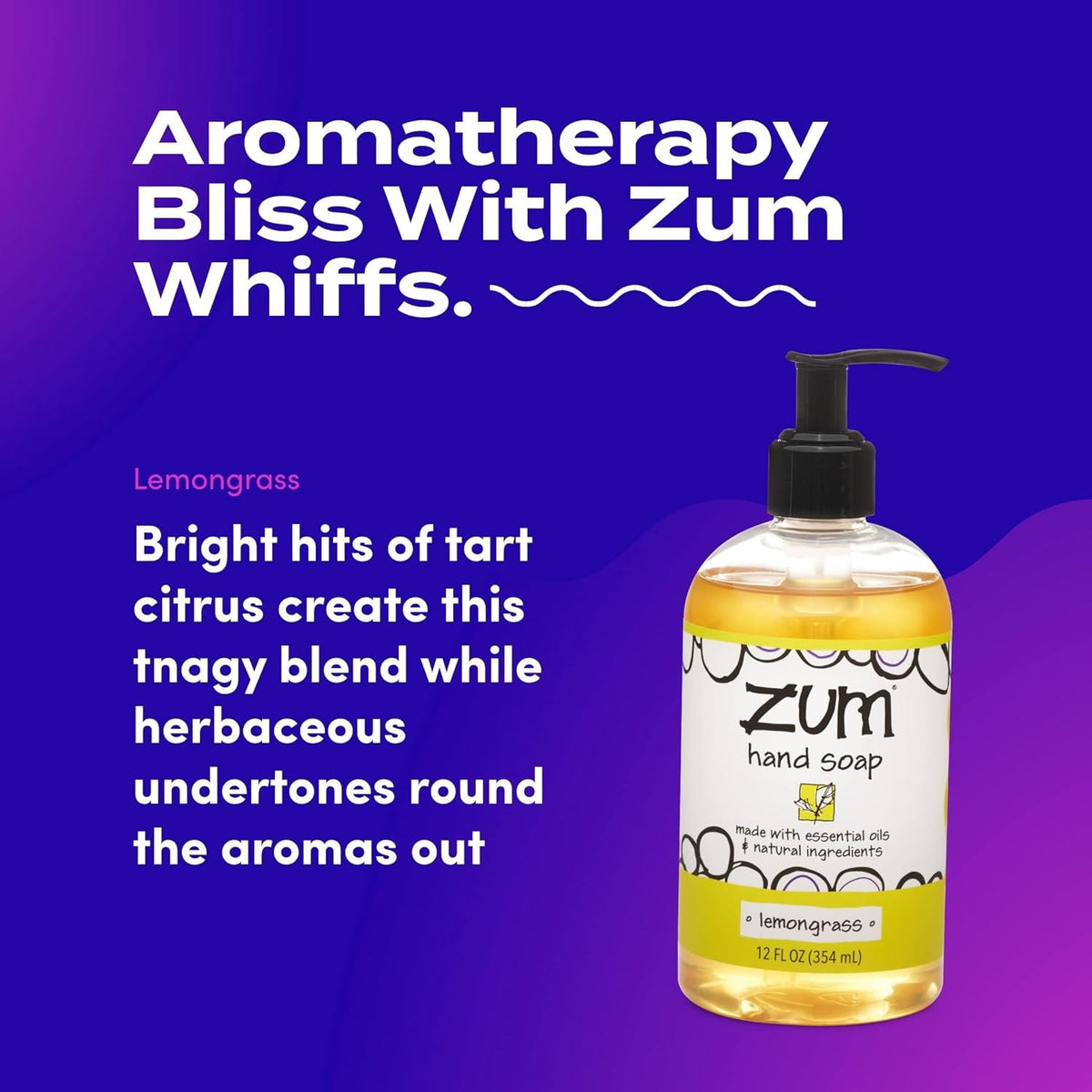 ZUM Hand Soap, Lemongrass, 12 Fluid Ounces