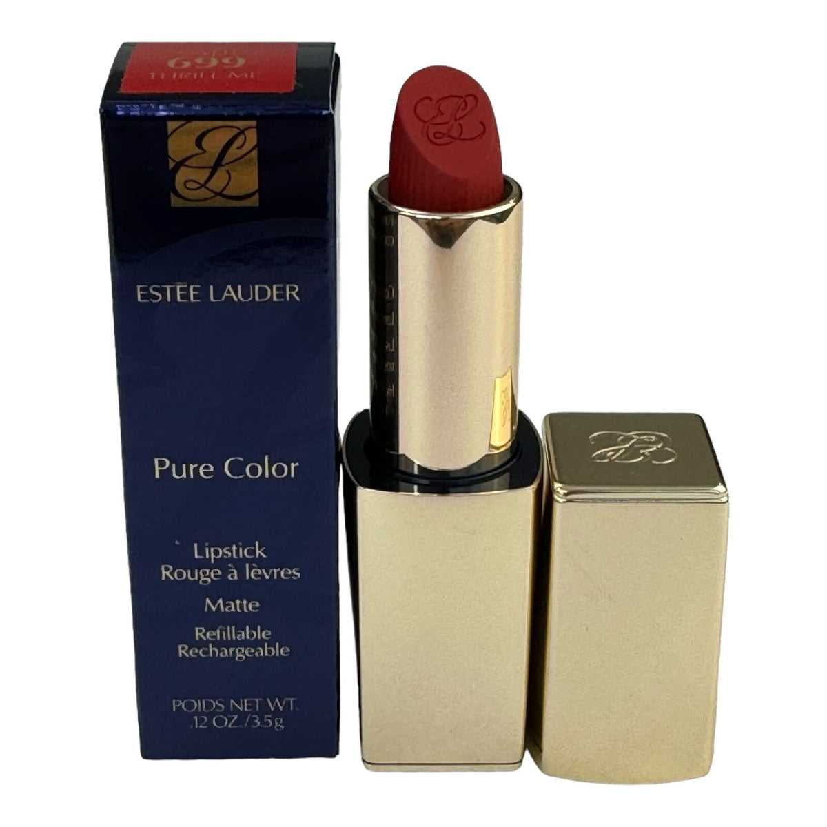 Estée Lauder Pure Color Matte Lipstick #699 Thrill Me Refillable Lip Color NIB