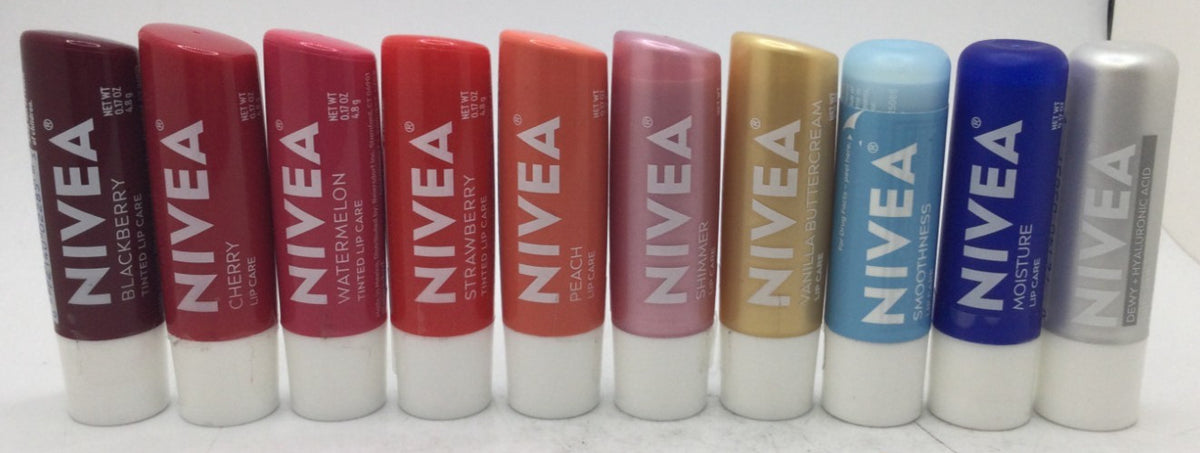 Assorted Lip Balm Set - 10 Flavors Including Cherry, Blackberry, Strawberry