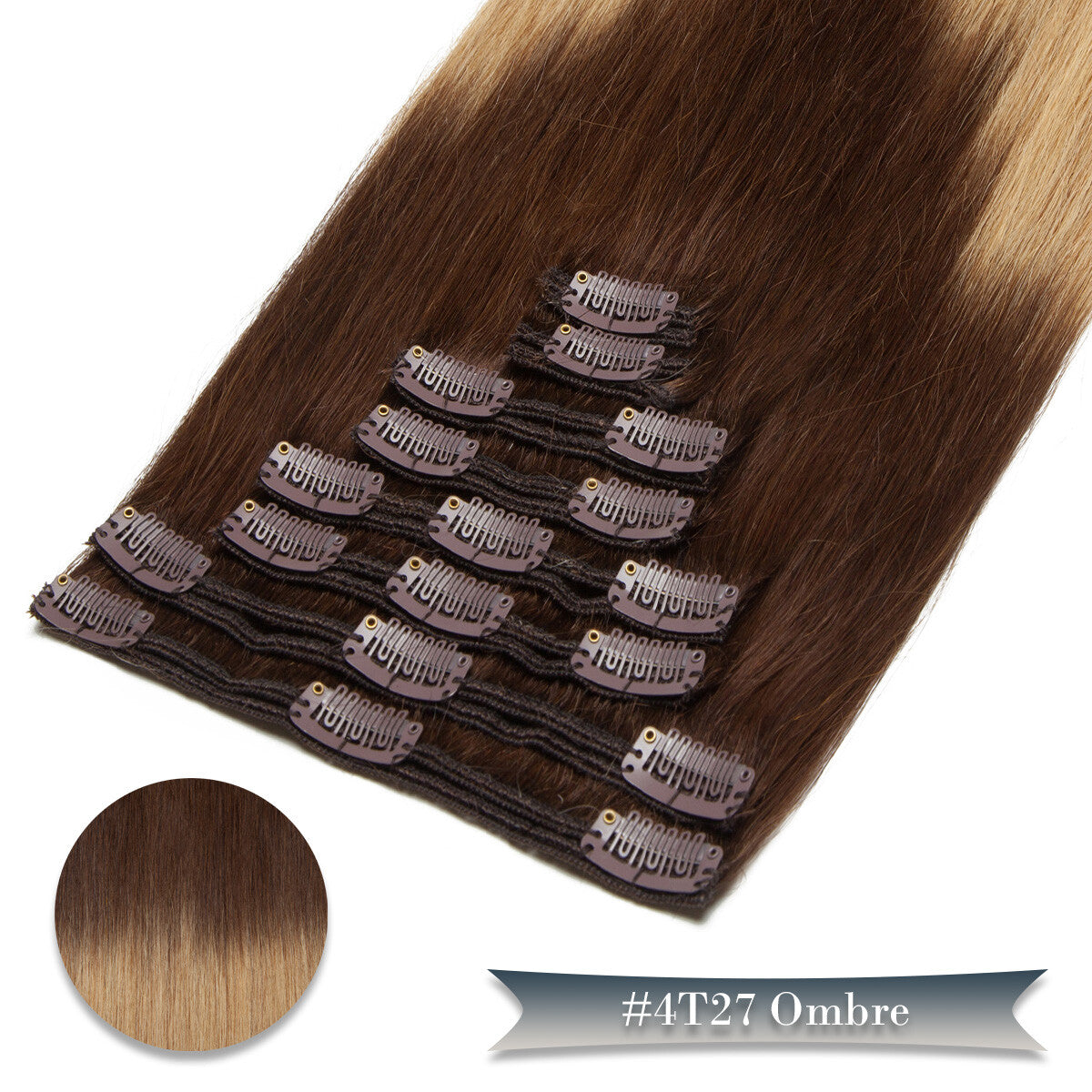 Double Weft Clip-In Human Hair Extensions Full Head - Thick & Tangle-Free