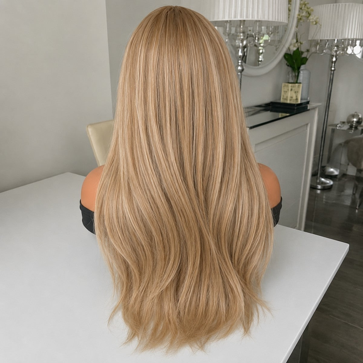 Long Straight Blonde Lace Front Wigs Synthetic Hair for Women
