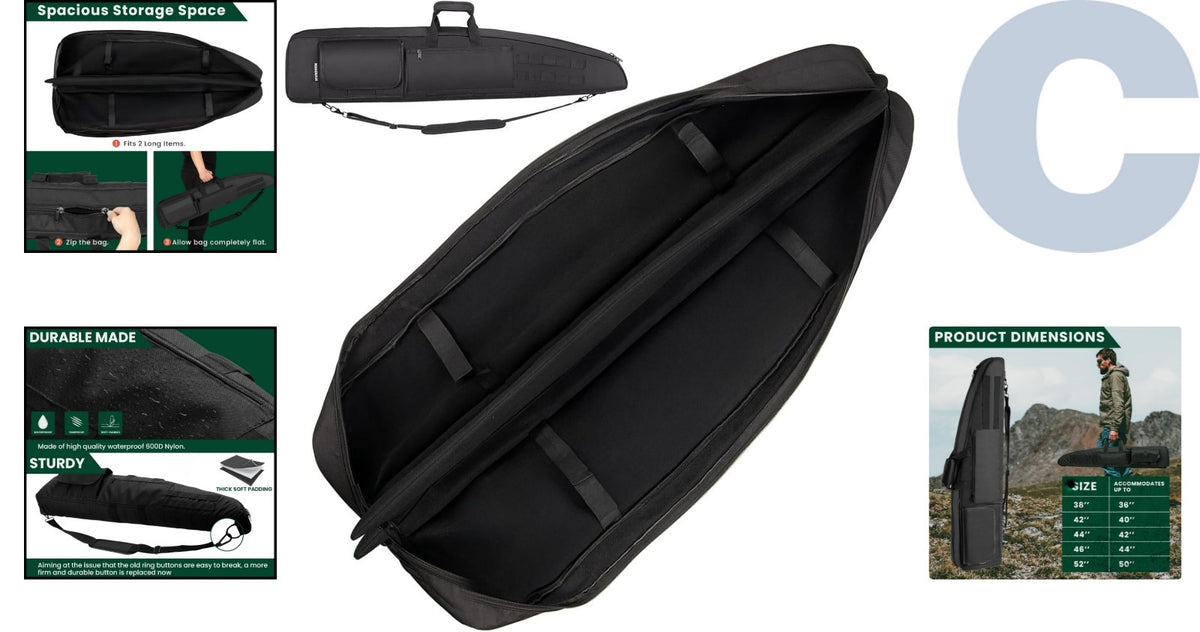 Water-Resistant Travel Soft Case Bag with Padded Handle 38 Inch