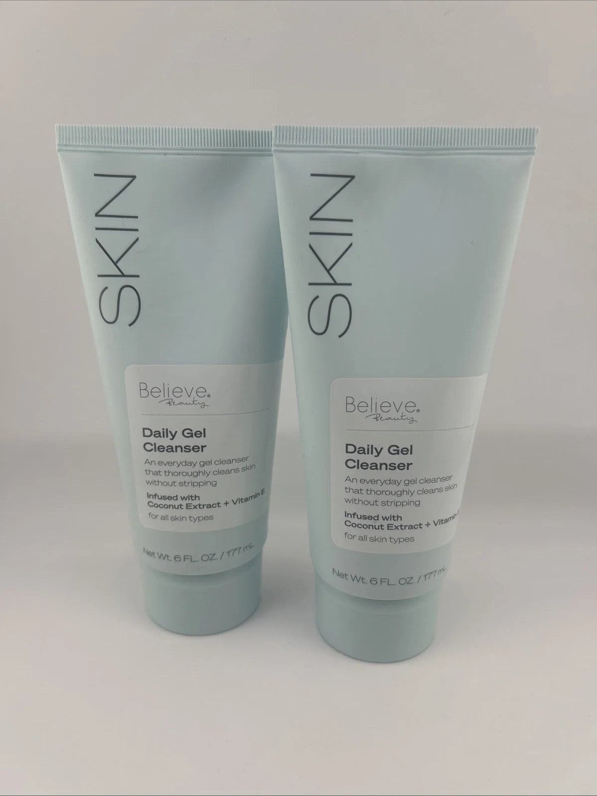 Daily Gel Facial Cleanser with Coconut Extract and Vitamin E - 6 fl oz, 2 Pack