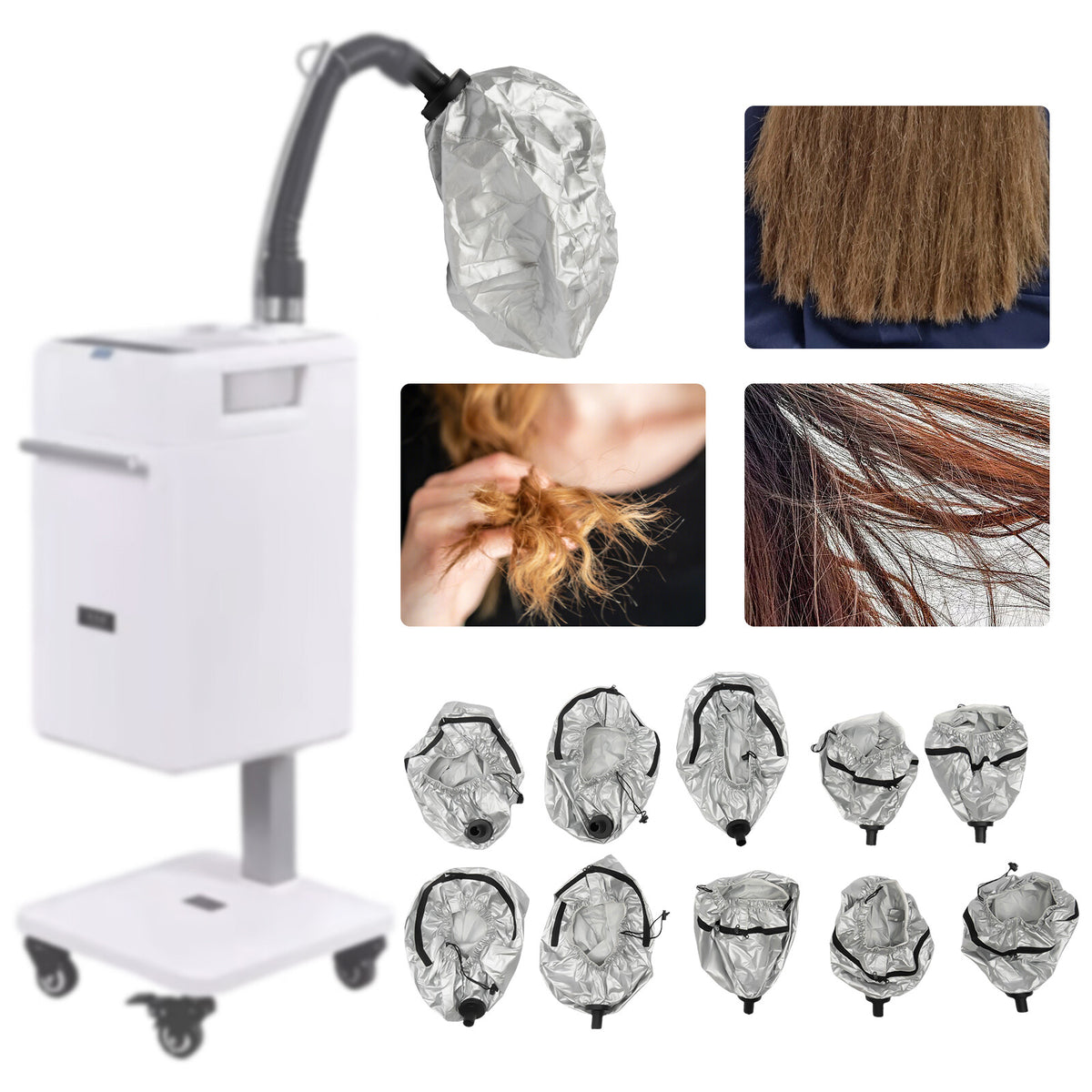 Hair Dye Cap Set (5 Large + 5 Small) - Waterproof Steamer Hood