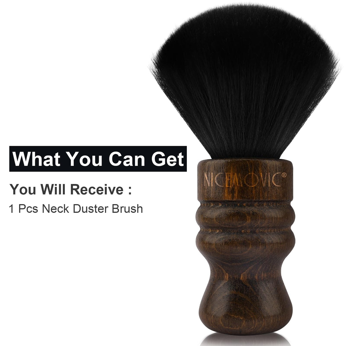 Professional Large Barber Neck Duster Brush - Black Hair Dusting Tool