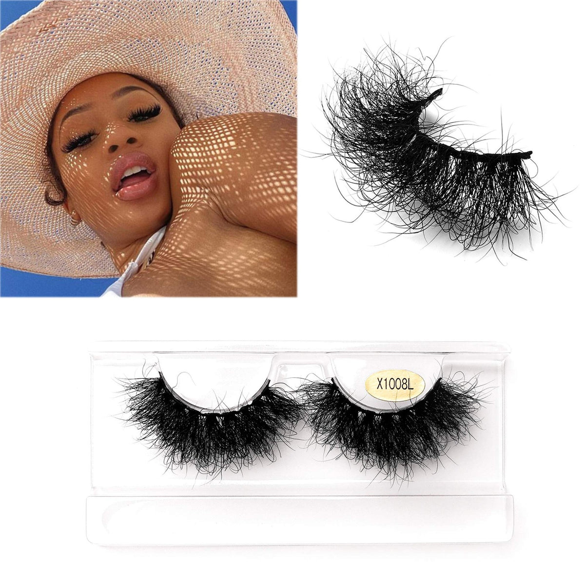 Dramatic 25mm Fluffy Mink False Eyelashes - Natural, Reusable, Hand Made