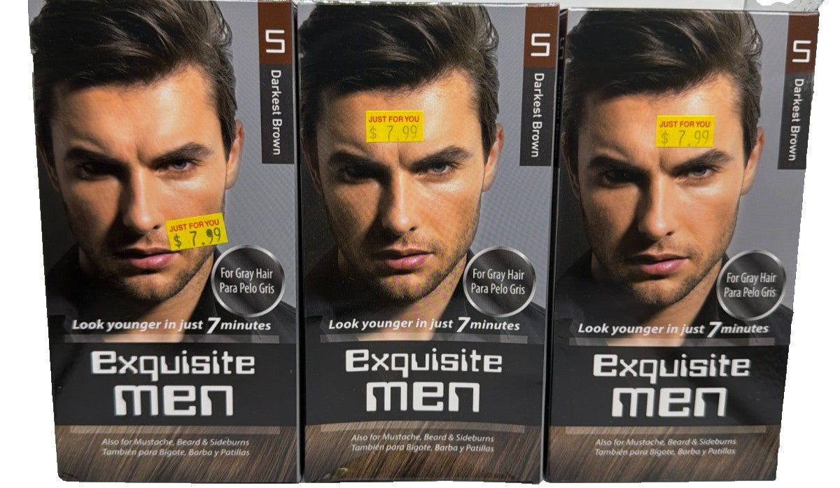 Men's Hair Color Darkest Brown #5 - 3 Box Set