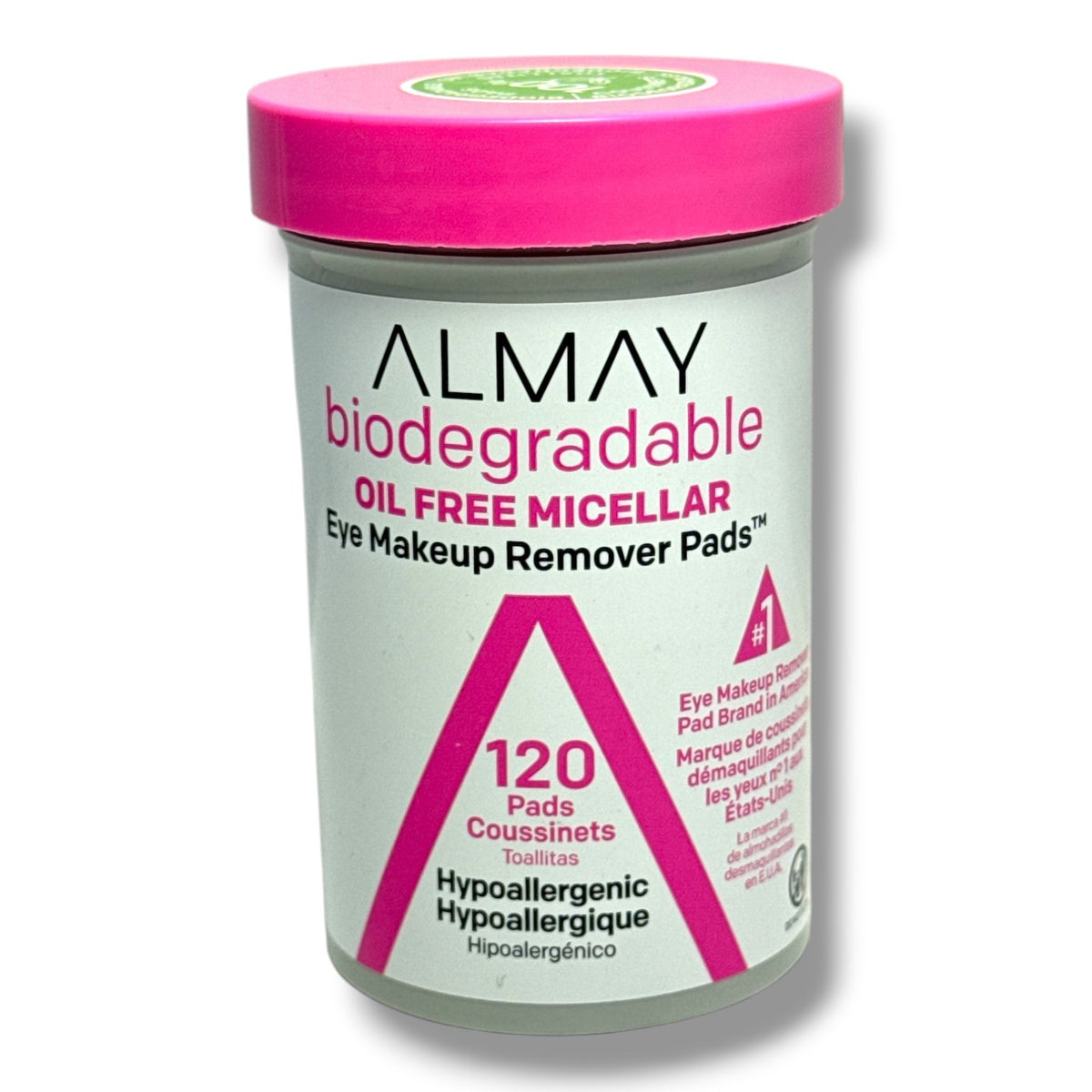 Biodegradable Oil-Free Micellar Eye Makeup Remover Pads - 120 Count