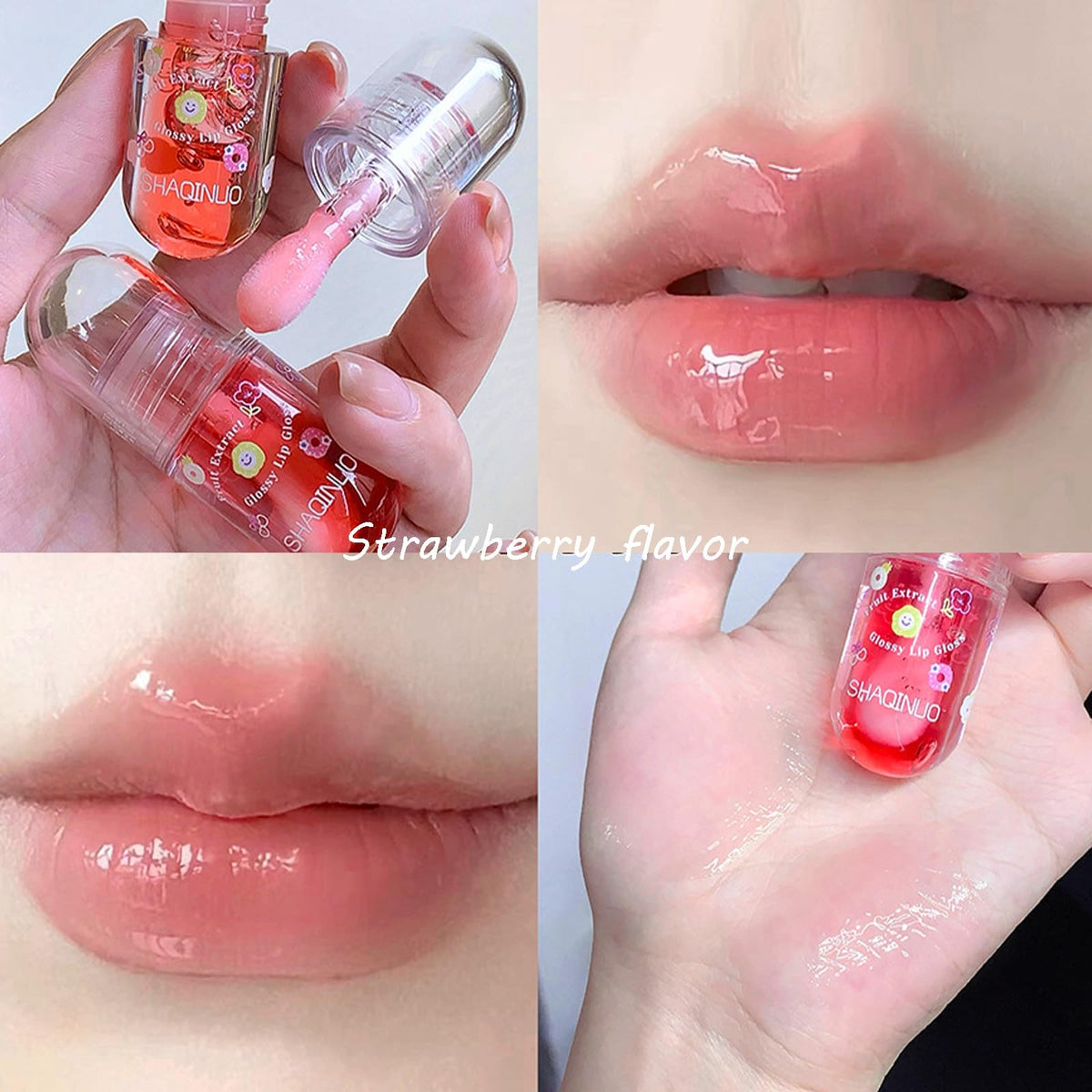 Lip Gloss Oil Set - Fruit Flavored Hydrating Lip Oil Pack of 4
