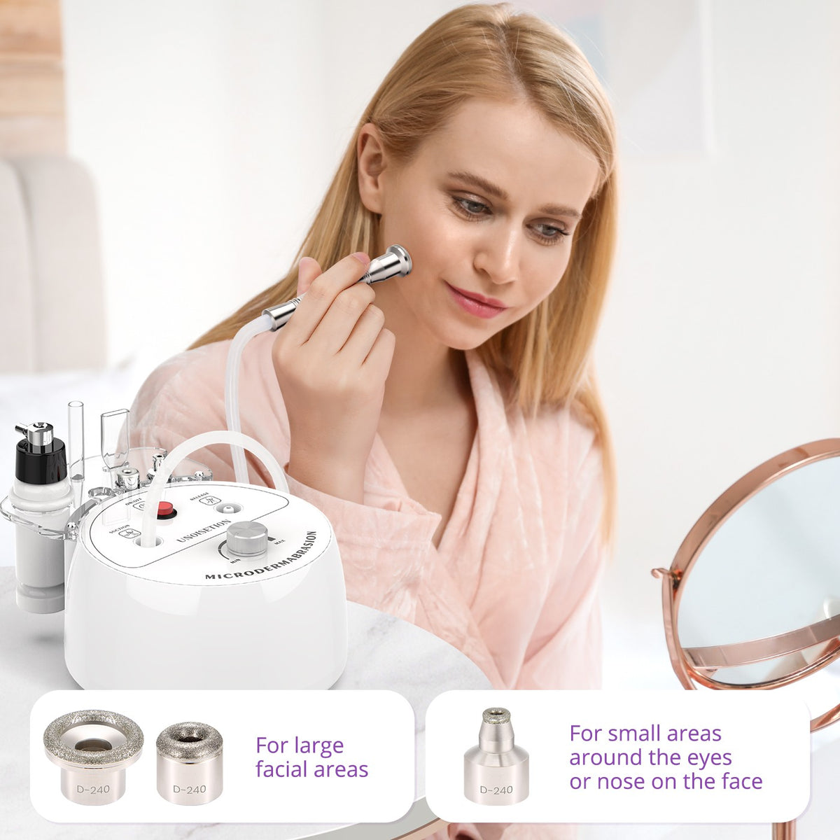 3-in-1 Mini Diamond Microdermabrasion Facial Peel Machine for Home Spa US