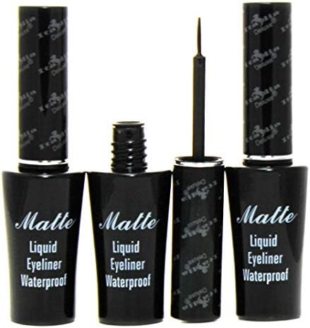 Italia Deluxe Matte Waterproof Liquid Eyeliner Set (3pcs) - Black