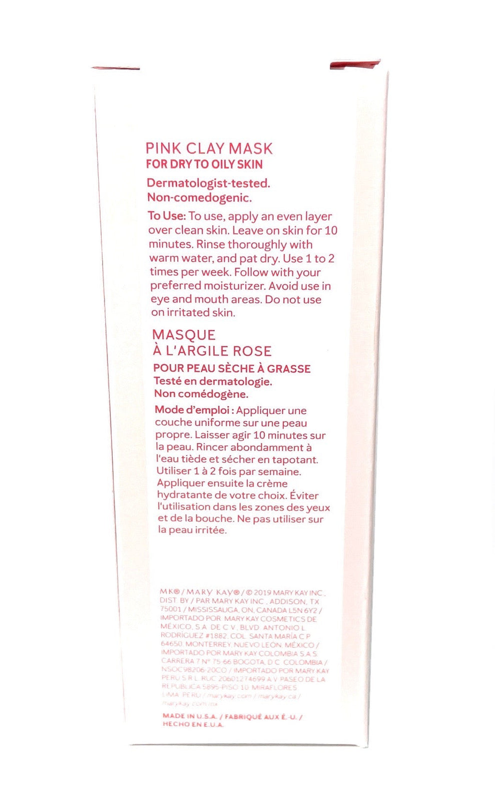 Pink Clay Face Mask - Wash Off, Full Size, Lot of 2
