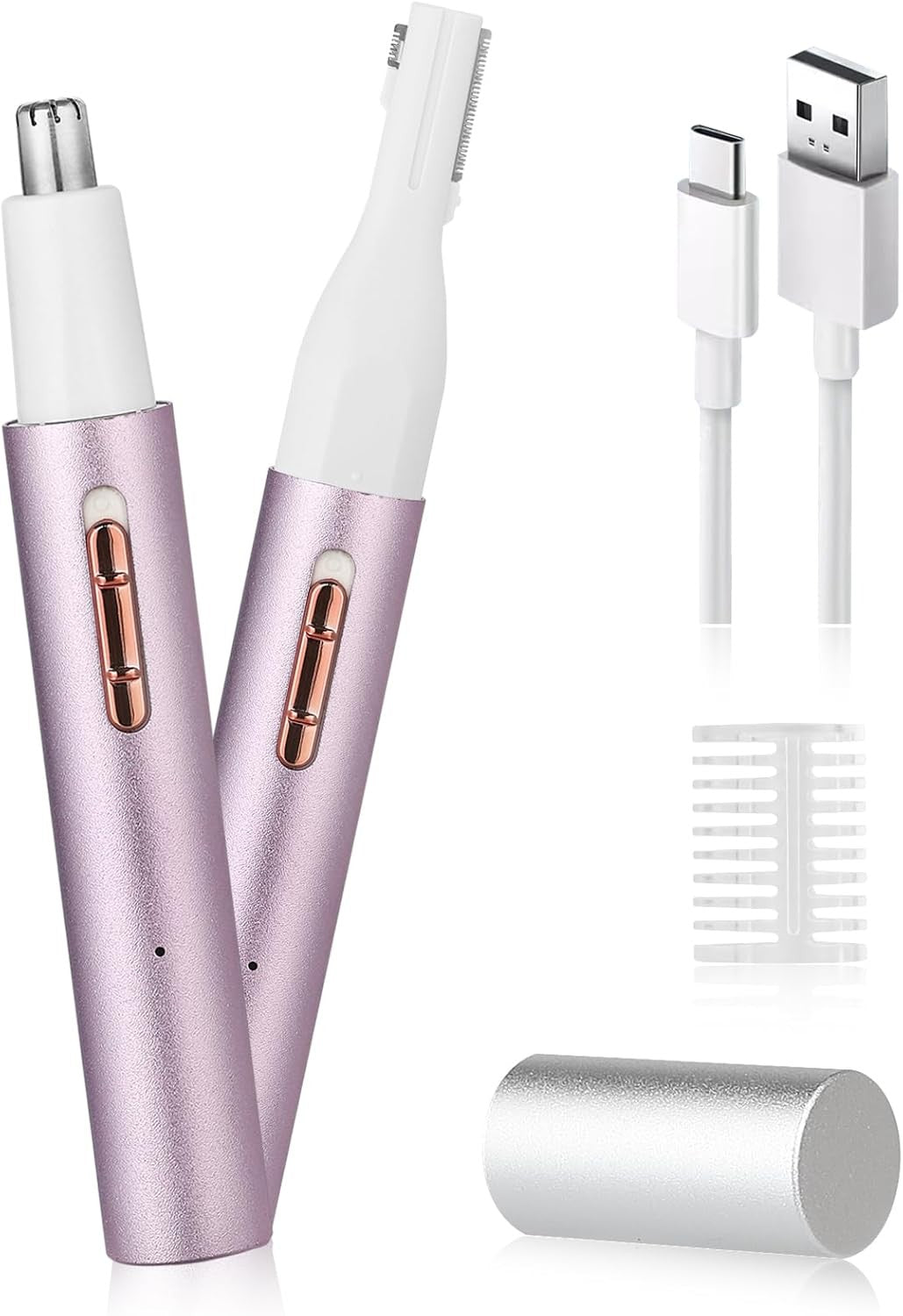 Rechargeable Nose and Ear Hair Trimmer for Men Women Painless Purple