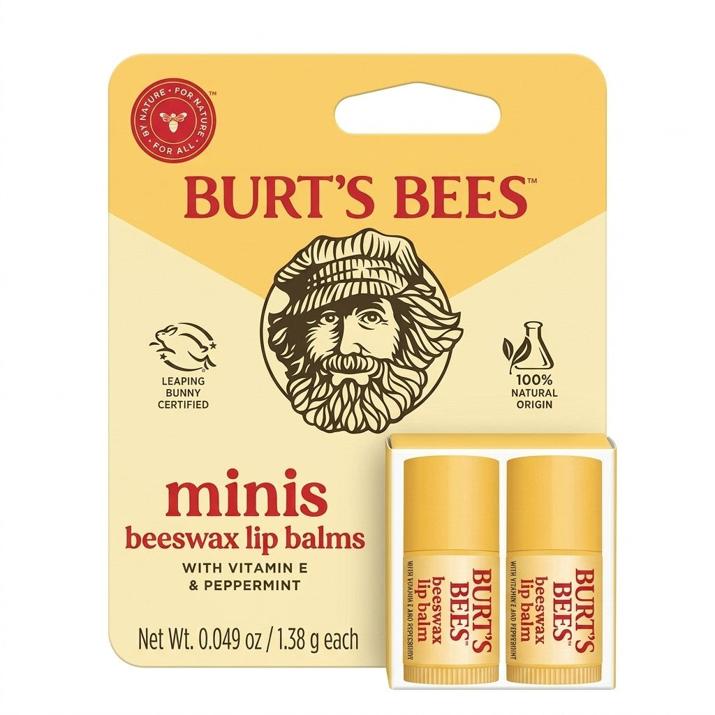 Mini Lip Balm Set - Burt's Bees Original Beeswax & Peppermint, 2 Tubes
